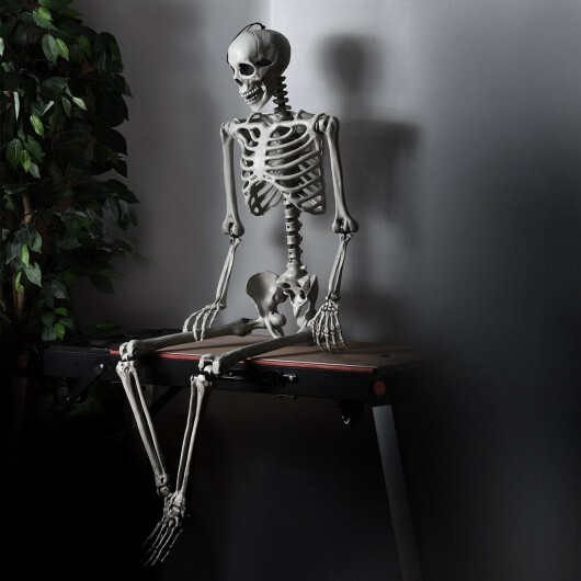 5.4 Feet Halloween Skeleton Life Size Realistic Full Body Hanging - Color: White - Image 3