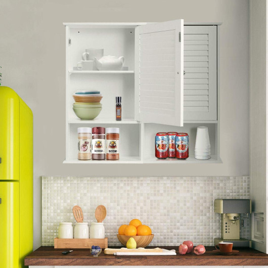 27.5 Inch H Wall Hanging Bathroom Storage Cabinet - Color: White - Image 3