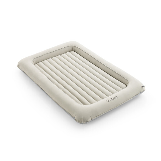 2-in-1 Multi-Purpose Inflatable Toddler Travel Bed Air Mattress Set with Electric Pump-Gray - Color: Gray