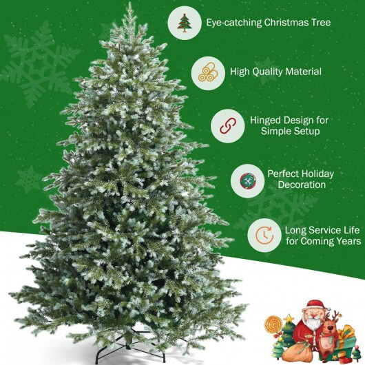 7 Feet Artificial Christmas Tree with 1260 Mixed PE and PVC Tips - Color: Green - Size: 7 ft - Image 5