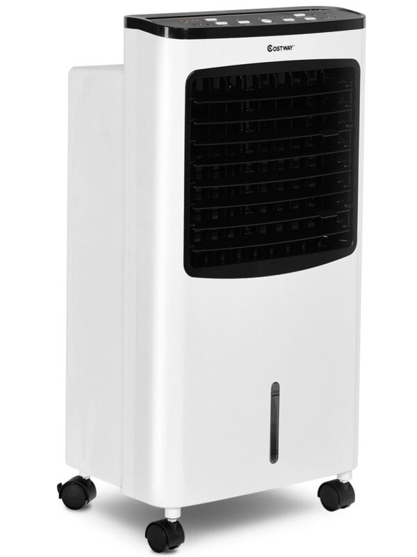 3-in-1 Portable Evaporative Air Conditioner Cooler with Remote Control - Color: White