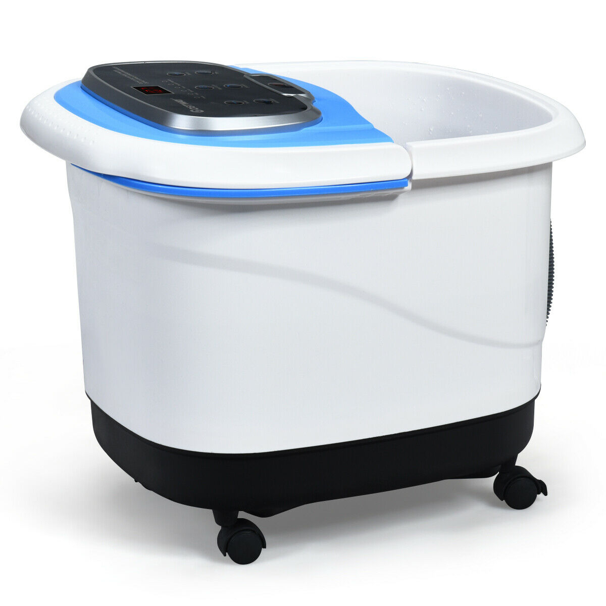 Portable All-In-One Heated Foot Bubble Spa Bath Motorized Massager-Blue - Color: Blue