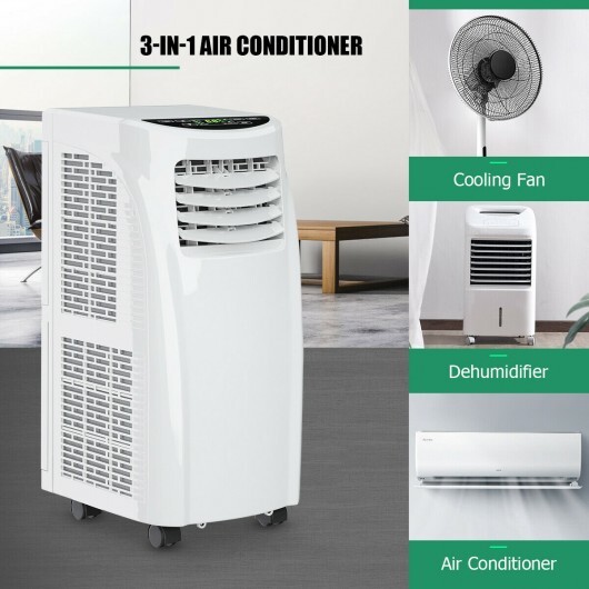 8000 BTU Portable Air Conditioner with Sleep Mode and Dehumidifier Function - Color: White - Image 3