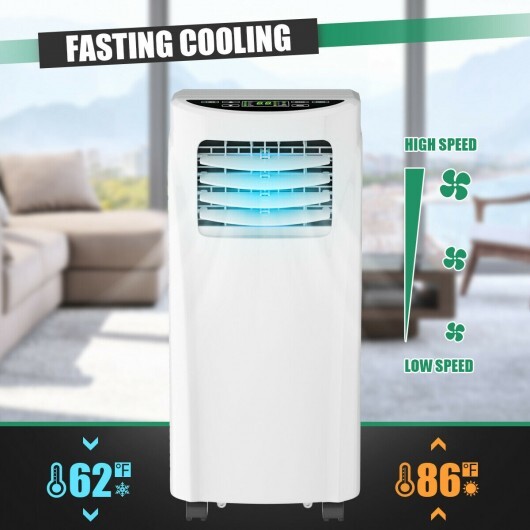 8000 BTU Portable Air Conditioner with Sleep Mode and Dehumidifier Function - Color: White - Image 5