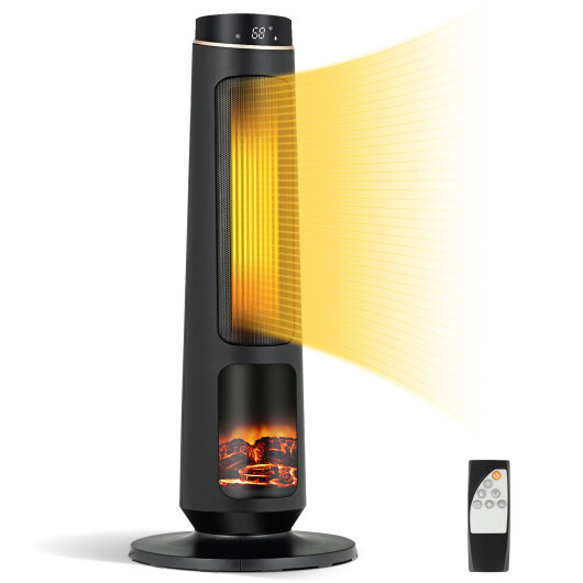 1500W PTC Fast Heating Space Heater for Indoor Use-Black - Color: Black