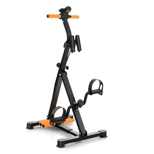 Adjustable LCD Pedal Exercise Bike with Massage-Yellow - Color: Yellow