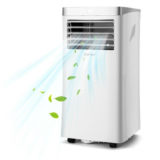 10000BTU 3-in-1 Portable Air Conditioner with Remote Control-White - Color: White