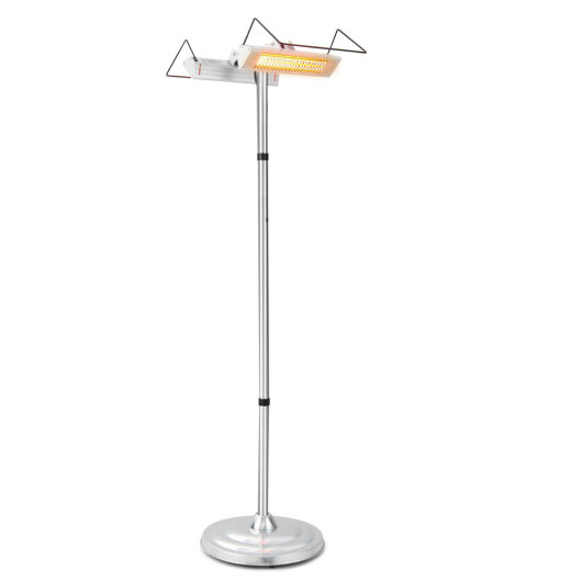 1500W Standing Electric Heater with Double-sided Heating - Color: Silver