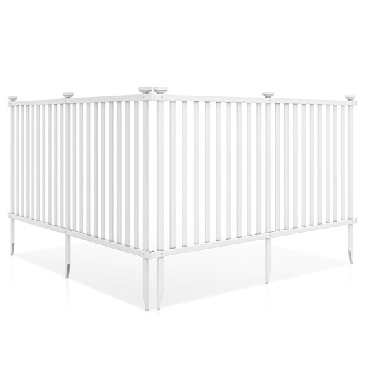 2 Piece 80 x 51 Inch Vinyl Picket Fence for Garden-White - Color: White