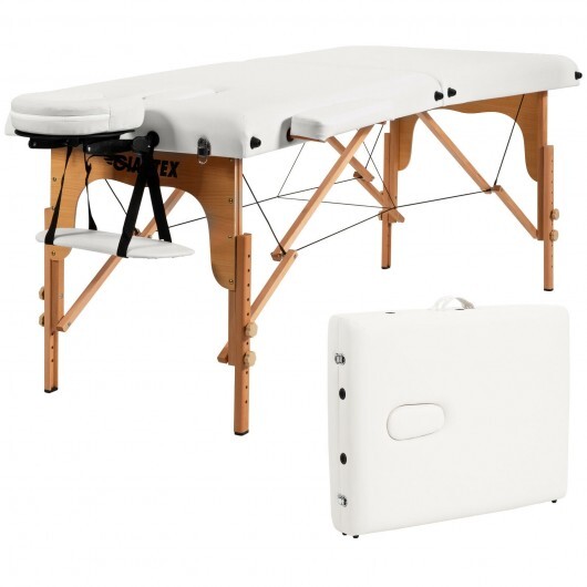 Portable Adjustable Facial Spa Bed  with Carry Case-White - Color: White