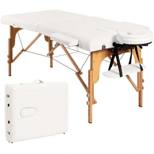 Portable Adjustable Facial Spa Bed with Carry Case-White - Color: White - Image 4