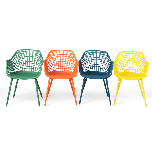 4 Pieces Kids Chairs with Curved Backrest and Ergonomic Armrests - Color: Multicolor - Image 4