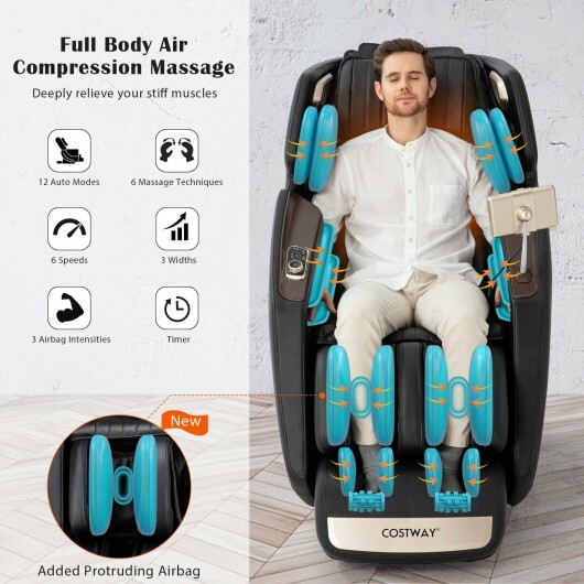 Enjoyment 13 - 3D SL-Track Full Body Zero Gravity Massage Chair with Thai Stretch-Black - Color: Black - Image 3