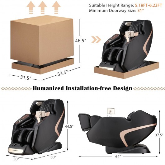 Enjoyment 13 - 3D SL-Track Full Body Zero Gravity Massage Chair with Thai Stretch-Black - Color: Black - Image 4