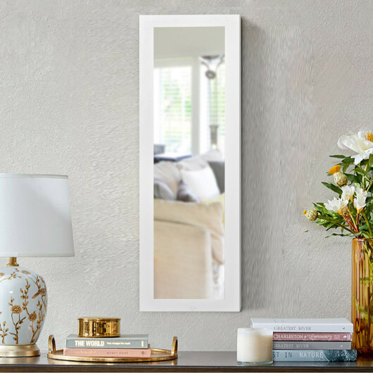 Wall And Door Mirrored Jewelry Cabinet With LED Light - Color: White - Image 5