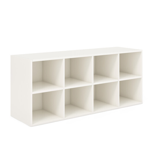 8 Cubbies Shoe Organizer with 500 LBS Weight Capacity-White - Color: White