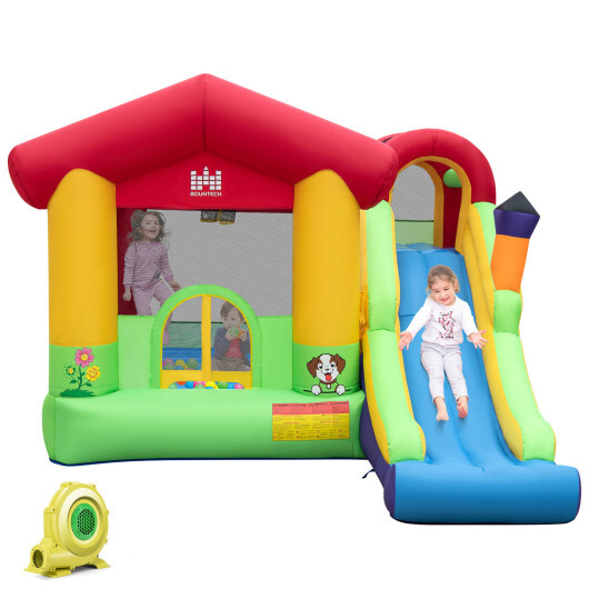 Inflatable Bounce House with Ocean Balls and 735W Air Blower - Color: Multicolor - Image 4