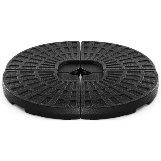 4 Pieces Round Cantilever Umbrella Base with Carry Handles for Garden - Color: Black