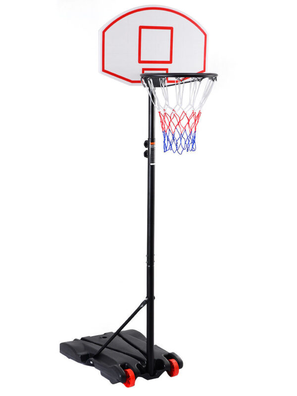 Adjustable Basketball Hoop System Stand with Wheels - Color: Black