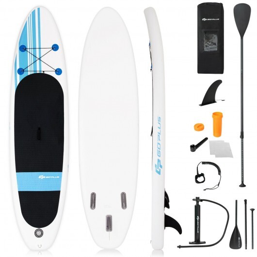 10 Feet Inflatable Stand Up Paddle Board with Carry Bag - Color: Multicolor
