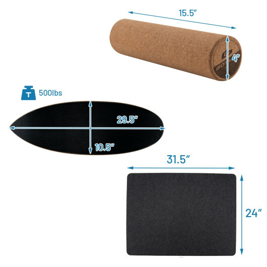 Balance Board Trainer for Core Strength-Black - Color: Black - Image 4