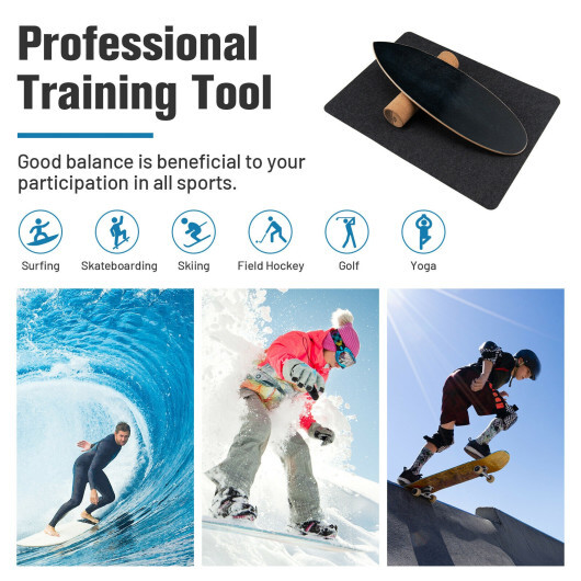 Balance Board Trainer for Core Strength-Black - Color: Black - Image 5