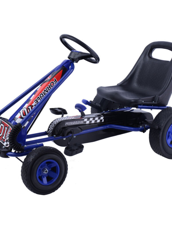 4 Wheels Kids Ride On Pedal Powered Bike Go Kart Racer Car Outdoor Play Toy-Blue - Color: Blue