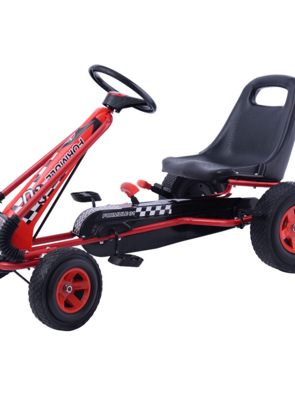 4 Wheels Kids Ride On Pedal Powered Bike Go Kart Racer Car Outdoor Play Toy-Red - Color: Red
